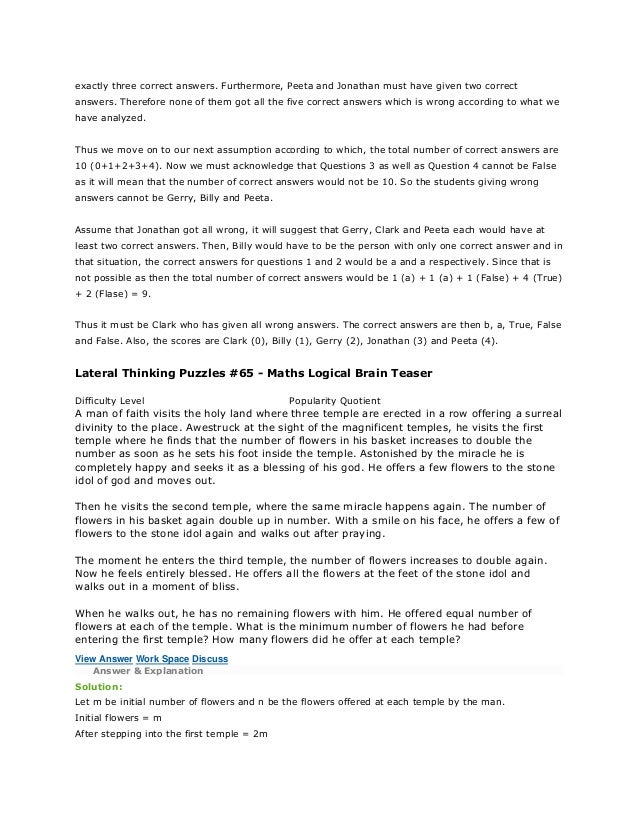 The World 200 Hardest Brain Teasers Pdf